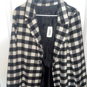 NWT- F21 black/white long coat